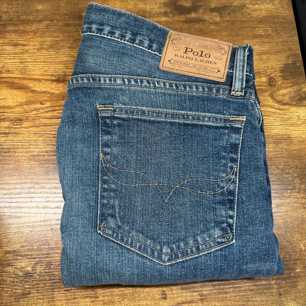 Polo Ralph Lauren Sullivan Slim Jeans Mens 34x32 Medium Wash Stretch Denim